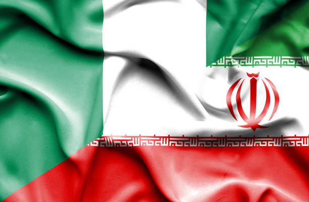 istock Waving flag of Iran and Nigeria 668983048