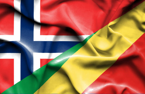 istock Waving flag of Congo Republic and Norway 668985466