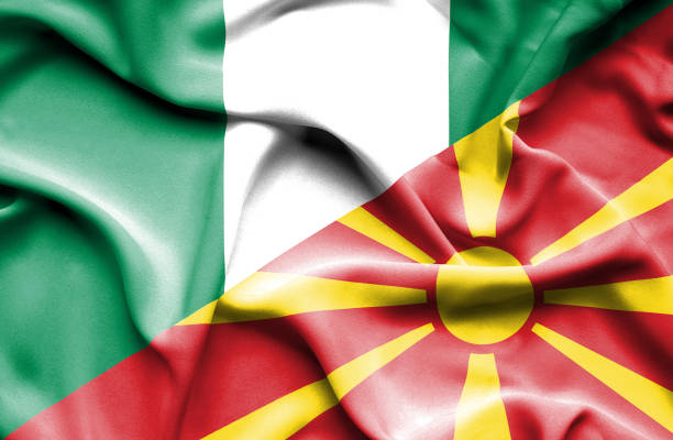 istock Waving flag of Macedonia and Nigeria 668987054