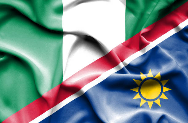 istock Waving flag of Namibia and Nigeria 668987092