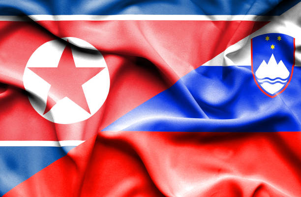 istock Waving flag of Slovenia and North Korea 668989474