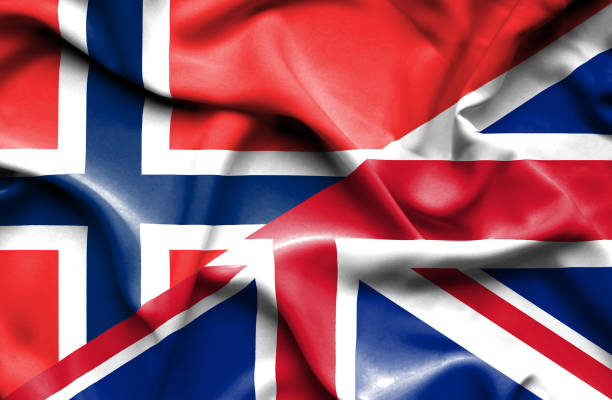 istock Waving flag of United Kingdon and Norway 668989858
