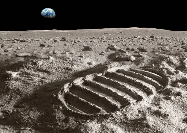 Photo of Footprint of astronaut on the moon