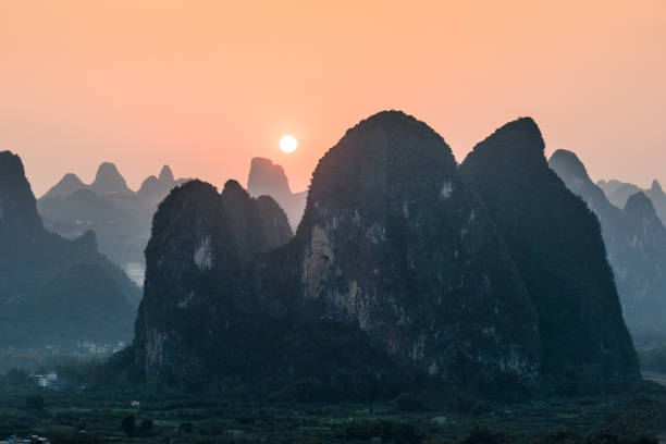istock sunset in ancient town among mountains 668990428