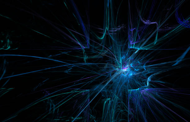 istock The dark tunnel of blue on a black background 668990456