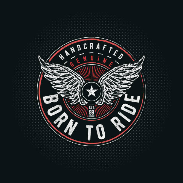 Born to Ride typographic design for t-shirt print. Global flat colors. Layered vector illustration.