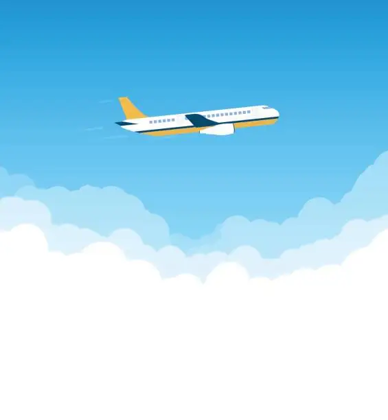 Vector illustration of Plane in the sky