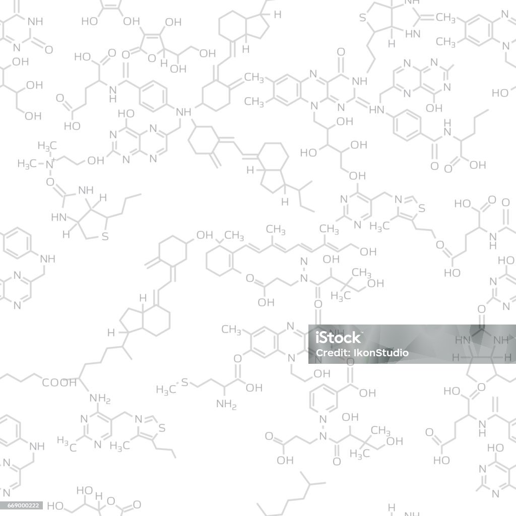 シームレスな分子背景 - 化学のロイヤリティフリーベクトルアート