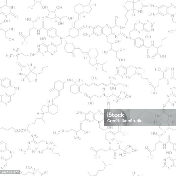 Seamless Molecule Background Stock Illustration - Download Image Now - Chemistry, Molecule, Backgrounds