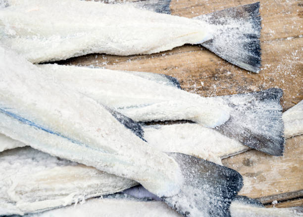 Codfish salted stock photo