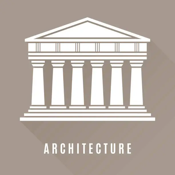 Vector illustration of Architecture greek temple icon