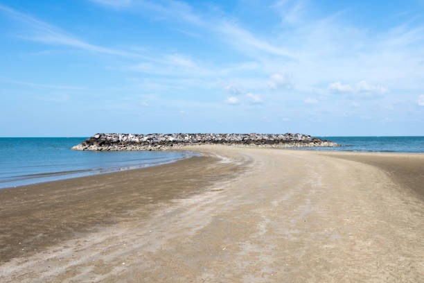 The breakwater in seabeach