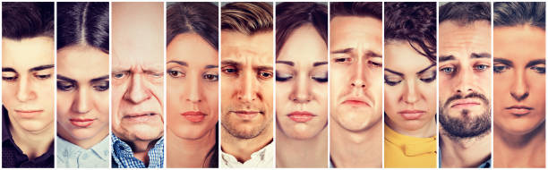istock Group of sad people men and women 669018990