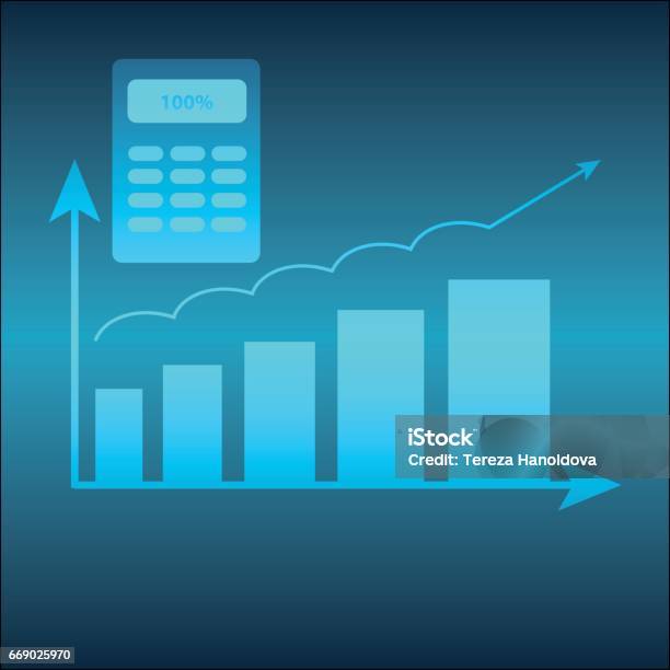 Graph With Blue Background Abstract Graph On Blue Background Vector Illustartion Stock ...
