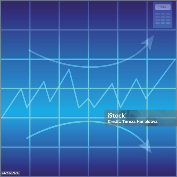 Abstract Graph On Blue Background Vector Illustartion Stock ...