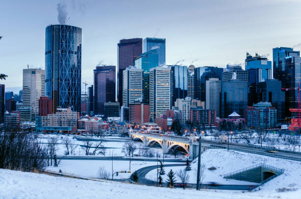 istock Calgary Skyline at Dusk in Winter 669034812