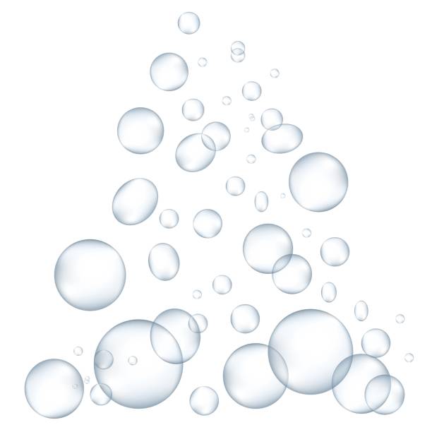 ilustrações, clipart, desenhos animados e ícones de bolhas de água branca com reflexo conjunto ilustração vetorial. - drop set water vector