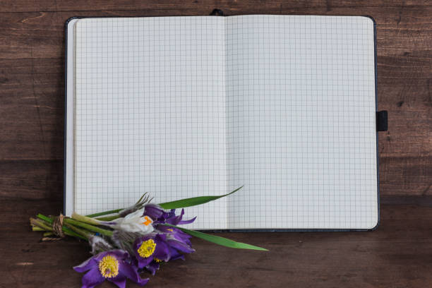 istock opened notebook and bouquet of spring flowers 669044488