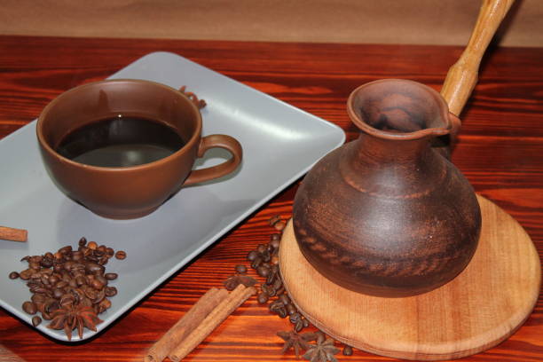 istock Cup and Turk with coffee, cinnamon and cardamom 669064164