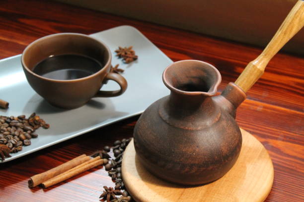 istock Cup and Turk with coffee, cinnamon and cardamom 669064278