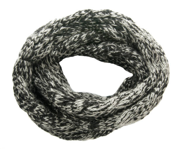 istock Scarf isolated on white background.Scarf  top view .gray scarf 669081236