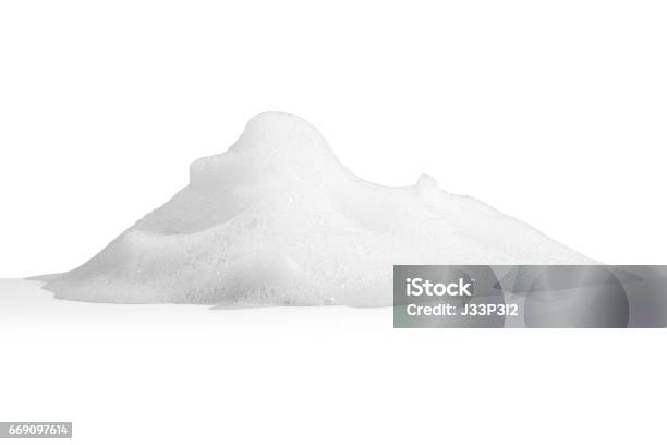 White Foam Bubbles Texture Isolated On White Background Stock Photo - Download Image Now