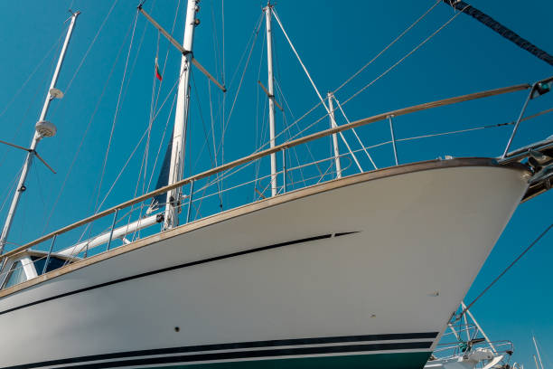 istock White sailboat in the port 669097862