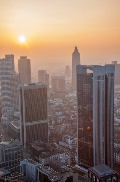 istock Financial District in Frankfurt at Sunset, Germany 669098094