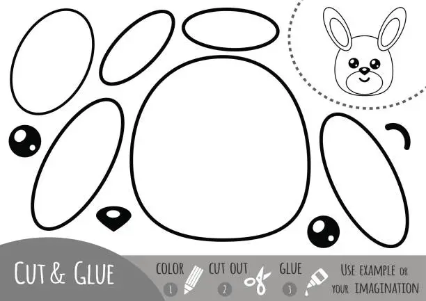 Vector illustration of Education paper game for children, Rabbit