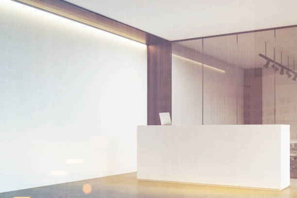 istock New office lobby, clean and bright, toned 669105386