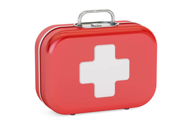 First Aid Kit, 3D rendering isolated on white background vector art illustration