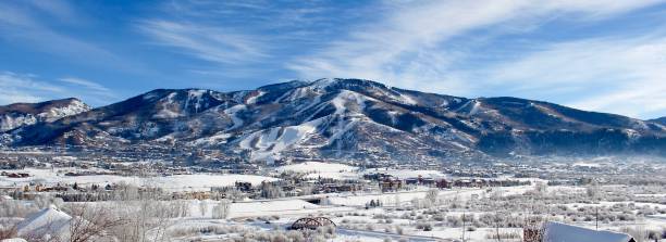 Steamboat Ski Area Beautiful view of ski mountain steamboat springs stock pictures, royalty-free photos & images