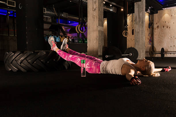 istock Girl resting on the gym equipment 669131218