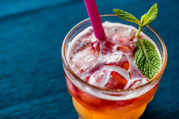 Mai Tai Cocktail with mint leaves and ice.
