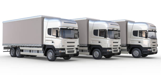 istock Commercial Delivery Trucks in a Row 669135632