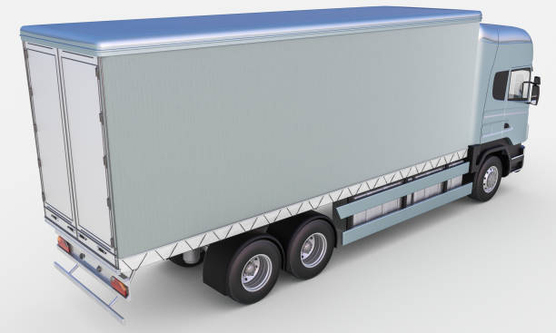 istock Back View of a Cargo Delivery Truck 669138396