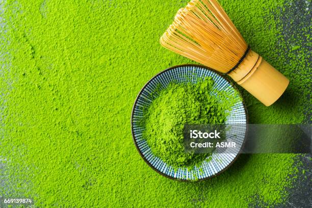 Organic Green Matcha Tea Stock Photo - Download Image Now - Matcha Tea, Ground - Culinary, Tea Crop