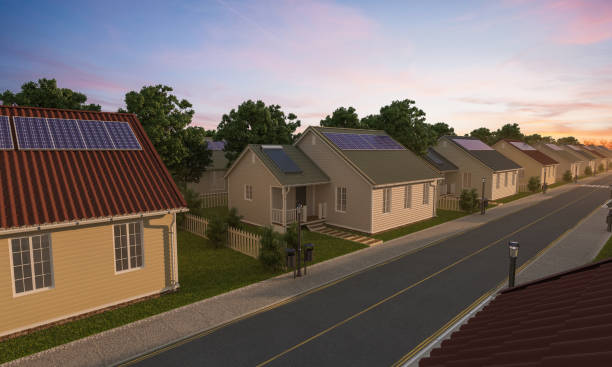 istock Detached Houses with Solar Panels 669149978