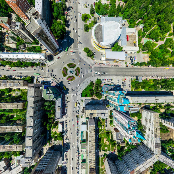 istock Aerial city view. Urban landscape. Copter shot. Panoramic image 669167092
