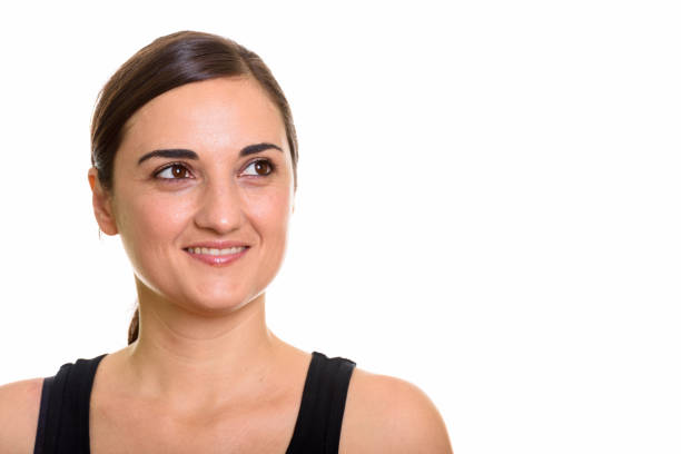 istock Studio shot of happy beautiful woman smiling while thinking 669177648