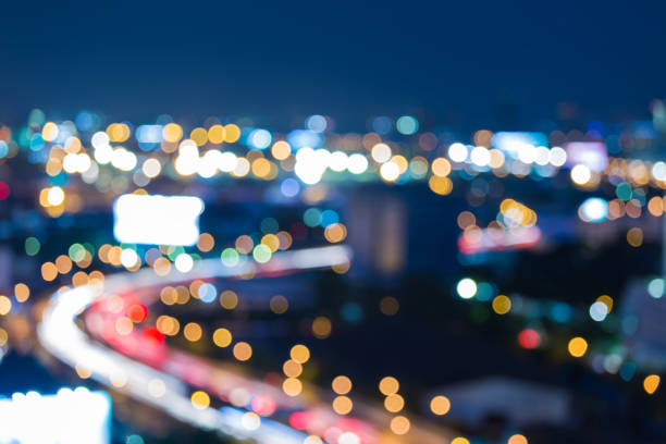 istock Blue twilight sky background city road curved and downtown 669177802
