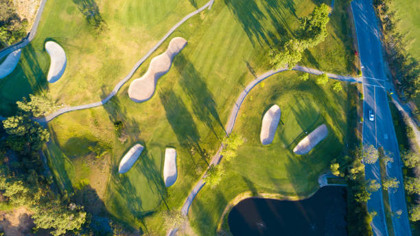 istock Aerial of Golf Course and Road 669177810