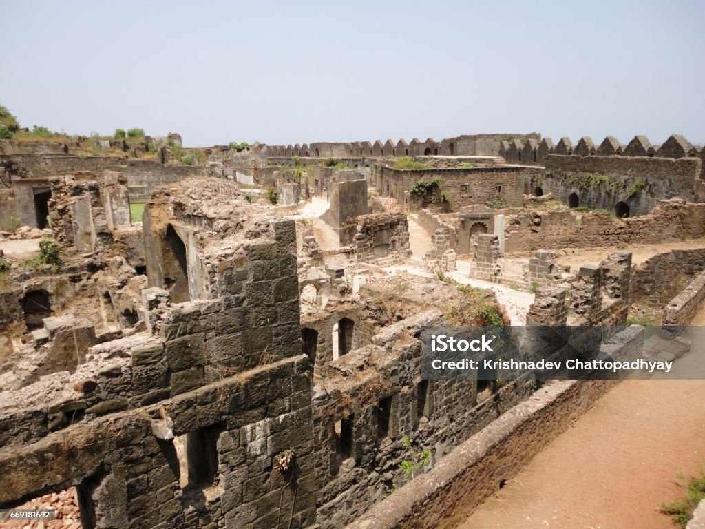 Murud Janjira fort Fort built in the ocean at Alibag, India India Stock Photo