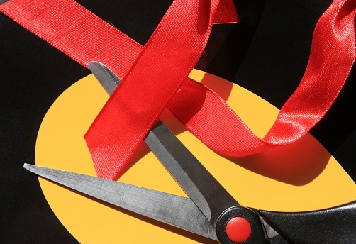 Cutting the Ribbon - Red Ribbon