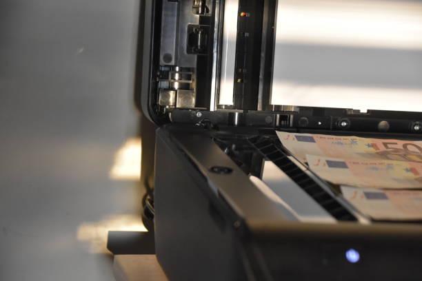 istock Fake Money Printer - euro 669203354