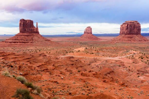 istock East & West Mittens and Merrick Butte at sunset, Monument Valley 669204584