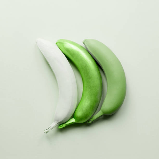 Green bananas. Fruit greenery art