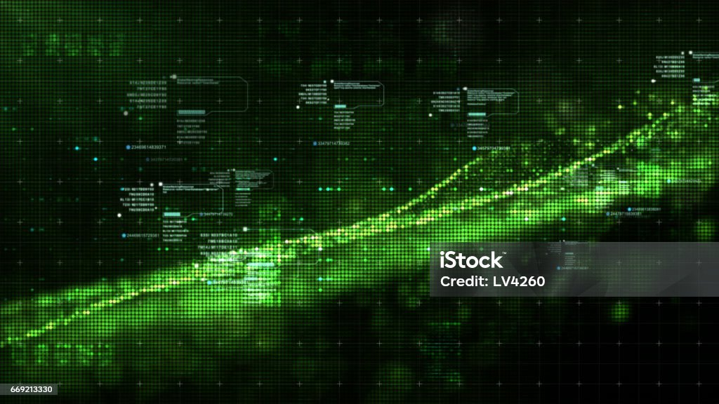 Digital Matrix Particles Grid Stock Illustration - Download Image Now ...