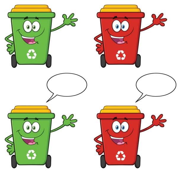 Recycle Bin Cartoon Character 5 Collection Set Stock Illustration -  Download Image Now - Recycling Bin, Cartoon, Garbage Can - iStock