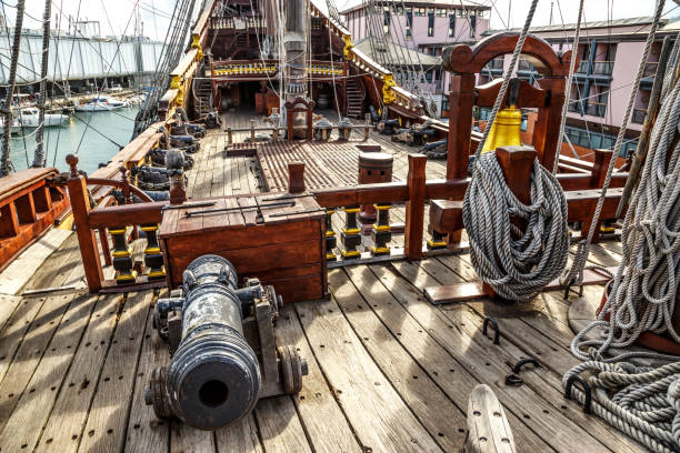 Artillery Canons On The Side Of A Galleon